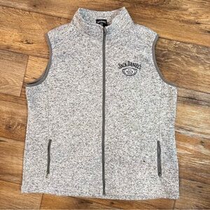 JACK DANIEL’S Old No. 7 Heather Gray Sweater Fleece Vest - Size XL